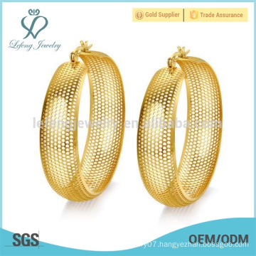 Gold big circle mesh earrings,big round gold mesh stud earrings